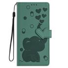 For iPhone 16 Pro Cartoon Elephant Embossed Leather Phone Case(Green) - 3