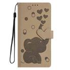 For iPhone 16 Pro Cartoon Elephant Embossed Leather Phone Case(Khaki) - 3