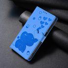 For iPhone 16 Plus Cartoon Elephant Embossed Leather Phone Case(Blue) - 2