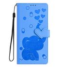 For iPhone 15 Pro Max Cartoon Elephant Embossed Leather Phone Case(Blue) - 3