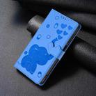 For iPhone 13 Pro Cartoon Elephant Embossed Leather Phone Case(Blue) - 2