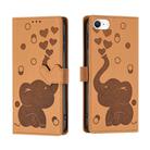 For iPhone SE 2022 / 2020 Cartoon Elephant Embossed Leather Phone Case(Yellow) - 1