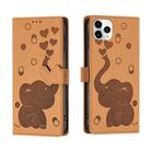 For iPhone 11 Pro Cartoon Elephant Embossed Leather Phone Case(Yellow) - 1