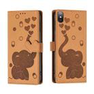 For iPhone X / XS Cartoon Elephant Embossed Leather Phone Case(Yellow) - 1