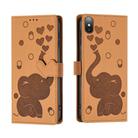 For iPhone XS Max Cartoon Elephant Embossed Leather Phone Case(Yellow) - 1