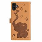 For iPhone 17 Cartoon Elephant Embossed Leather Phone Case(Yellow) - 3