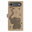 For iPhone 17 Air Cartoon Elephant Embossed Leather Phone Case(Khaki) - 3