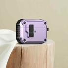 For AirPods 4 Eagle Shockproof Earphone Protective Case with Switch(Purple) - 1