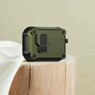 For AirPods 4 Eagle Shockproof Earphone Protective Case with Switch(Army Green) - 1