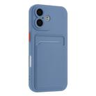 For iPhone 16 Skin Feel Card Contrast Color Button TPU Phone Case(Gray) - 2