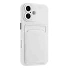 For iPhone 16 Skin Feel Card Contrast Color Button TPU Phone Case(White) - 2