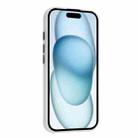 For iPhone 16 Skin Feel Card Contrast Color Button TPU Phone Case(White) - 3