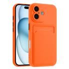 For iPhone 16 Plus Skin Feel Card Contrast Color Button TPU Phone Case(Orange) - 1