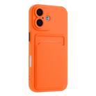 For iPhone 16 Plus Skin Feel Card Contrast Color Button TPU Phone Case(Orange) - 2