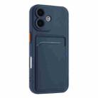 For iPhone 16 Plus Skin Feel Card Contrast Color Button TPU Phone Case(Dark Blue) - 2