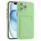 For iPhone 16 Pro Skin Feel Card Contrast Color Button TPU Phone Case(Light Green) - 1