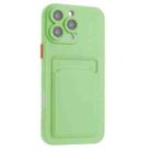 For iPhone 16 Pro Skin Feel Card Contrast Color Button TPU Phone Case(Light Green) - 2