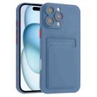 For iPhone 16 Pro Skin Feel Card Contrast Color Button TPU Phone Case(Gray) - 1