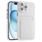 For iPhone 16 Pro Skin Feel Card Contrast Color Button TPU Phone Case(White) - 1