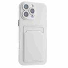 For iPhone 16 Pro Skin Feel Card Contrast Color Button TPU Phone Case(White) - 2