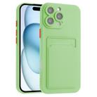 For iPhone 16 Pro Max Skin Feel Card Contrast Color Button TPU Phone Case(Light Green) - 1