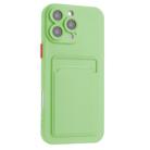 For iPhone 16 Pro Max Skin Feel Card Contrast Color Button TPU Phone Case(Light Green) - 2