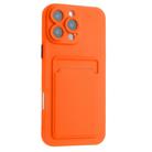 For iPhone 16 Pro Max Skin Feel Card Contrast Color Button TPU Phone Case(Orange) - 2