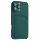 For iPhone 16 Pro Max Skin Feel Card Contrast Color Button TPU Phone Case(Dark Green) - 2