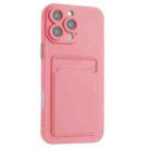 For iPhone 16 Pro Max Skin Feel Card Contrast Color Button TPU Phone Case(Pink) - 2