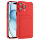 For iPhone 16 Pro Max Skin Feel Card Contrast Color Button TPU Phone Case(Red) - 1