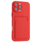 For iPhone 16 Pro Max Skin Feel Card Contrast Color Button TPU Phone Case(Red) - 2