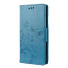 For Samsung Galaxy Note20 Butterfly Flower Embossing Horizontal Flip Leather Case with Holder & Card Slots & Wallet(Blue) - 2