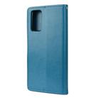 For Samsung Galaxy Note20 Butterfly Flower Embossing Horizontal Flip Leather Case with Holder & Card Slots & Wallet(Blue) - 3