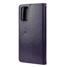 For Samsung Galaxy Note20 Ultra Butterfly Flower Embossing Horizontal Flip Leather Case with Holder & Card Slots & Wallet(Dark Purple) - 3