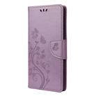 For Samsung Galaxy Note20 Ultra Butterfly Flower Embossing Horizontal Flip Leather Case with Holder & Card Slots & Wallet(Light Purple) - 2