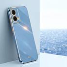 For Motorola Moto G85 XINLI Straight Edge 6D Electroplate TPU Phone Case(Celestial Blue) - 1