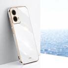 For Motorola Moto G85 XINLI Straight Edge 6D Electroplate TPU Phone Case(White) - 1