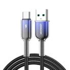 JOYROOM S-A42 Crystal Clear Series Fast Charging Data Cable, USB to Type-C Cable, Length: 1.2m(Black) - 1