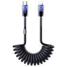 JOYROOM S-A43 30W USB-C / Type-C to 8 Pin Coiled Fast Charging Data Cable, Length:1.5m(Black) - 1