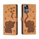 For Xiaomi 12T / 12T Pro Cartoon Elephant Embossed Leather Phone Case(Yellow) - 1