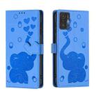 For Xiaomi 11T / 11T Pro Cartoon Elephant Embossed Leather Phone Case(Blue) - 1