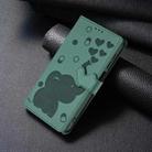 For Xiaomi Mi 11 Lite Cartoon Elephant Embossed Leather Phone Case(Green) - 2