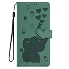 For Xiaomi Mi 11 Lite Cartoon Elephant Embossed Leather Phone Case(Green) - 3