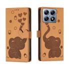 For Xiaomi 14T Cartoon Elephant Embossed Leather Phone Case(Yellow) - 1