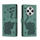 For Xiaomi Poco C75 Cartoon Elephant Embossed Leather Phone Case(Green) - 1