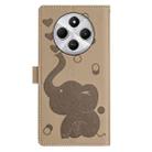 For Xiaomi Poco C75 Cartoon Elephant Embossed Leather Phone Case(Khaki) - 3