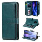 For Xiaomi Redmi 10X 5G / Redmi 10X Pro 5G Multifunctional Magnetic Copper Buckle Horizontal Flip Solid Color Leather Case with 10 Card Slots & Wallet & Holder & Photo Frame(Dark Green) - 1