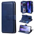 For Xiaomi Redmi 10X 5G / Redmi 10X Pro 5G Multifunctional Magnetic Copper Buckle Horizontal Flip Solid Color Leather Case with 10 Card Slots & Wallet & Holder & Photo Frame(Dark Blue) - 1