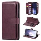 For Xiaomi Redmi Note 8 Multifunctional Magnetic Copper Buckle Horizontal Flip Solid Color Leather Case with 10 Card Slots & Wallet & Holder & Photo Frame(Wine Red) - 1