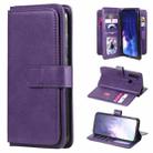 For Xiaomi Redmi Note 8 Multifunctional Magnetic Copper Buckle Horizontal Flip Solid Color Leather Case with 10 Card Slots & Wallet & Holder & Photo Frame(Purple) - 1